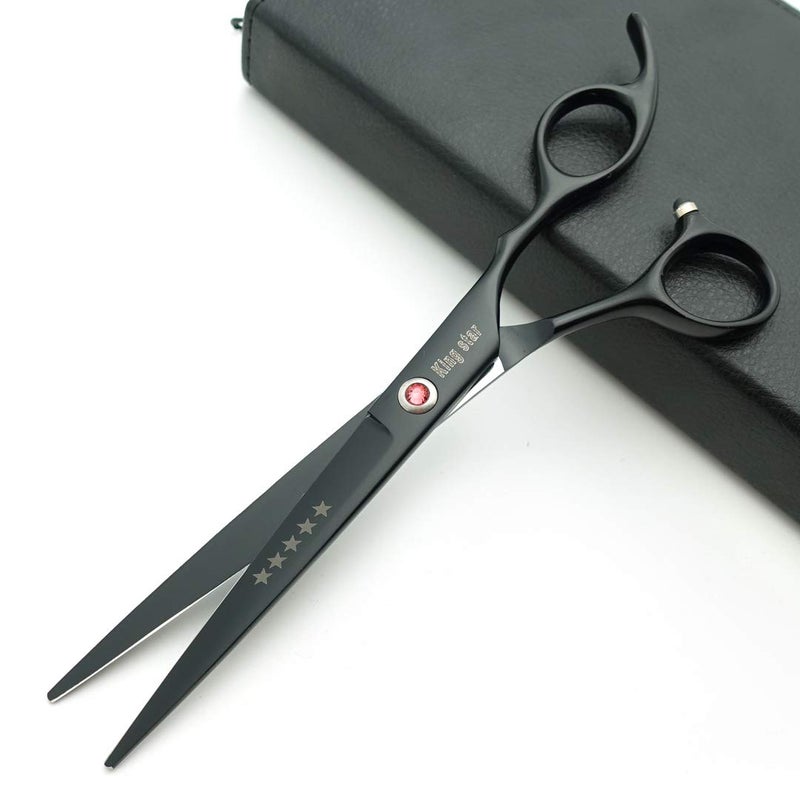 Kingstar 7.0in. Matt Black Professional Pet Grooming Scissors Set,Straight & Thinning & Curved Scissors Set with Comb case A389 - Image 4